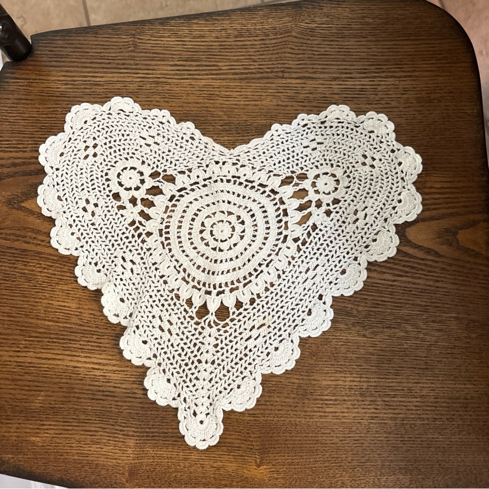 Heart-Shaped Crochet Doily